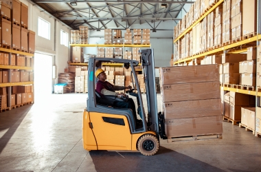 Forklift driving